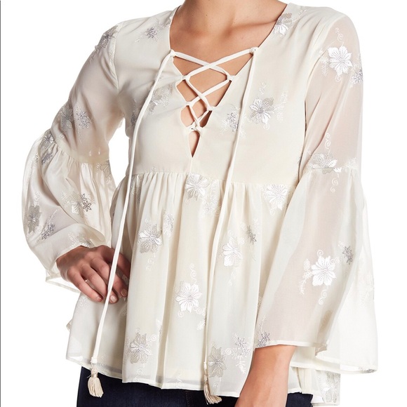 Show Me Your MuMu Tops - Show Me Your Mumu Poet Embroidered Tie Top